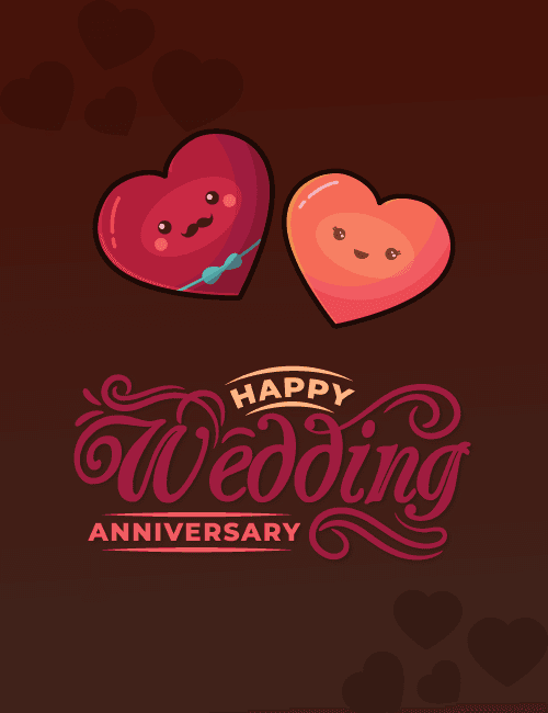 Cute Heart Couple Anniversary Card