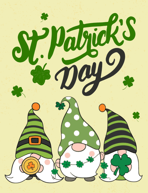 Cute Irish Gnomes St Patrick’s Day Card