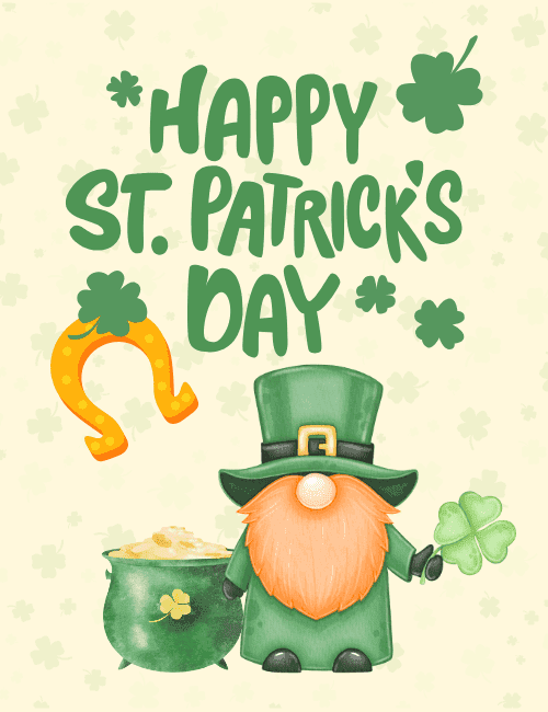 Cute Leprechaun Pot of Gold St Patrick’s Day Card