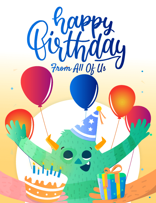 Cute Monster Birthday Card
