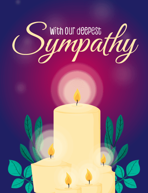 With Our Deepest Sympathy - Glowing Candle Card