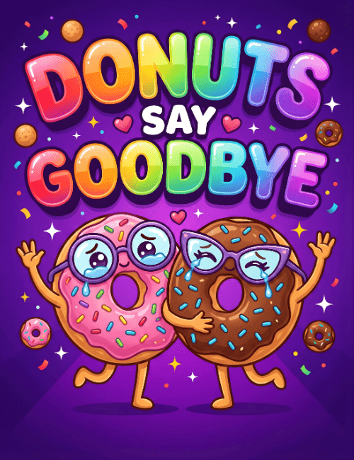 Donuts Say Goodbye Funny Farewell Card