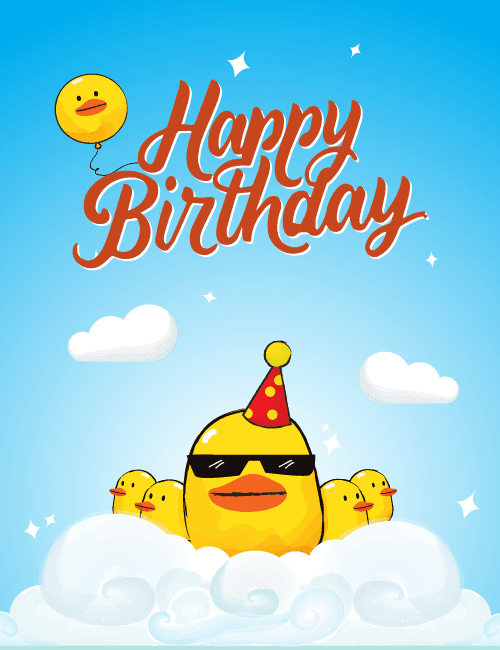 Duck Family Birthday Card