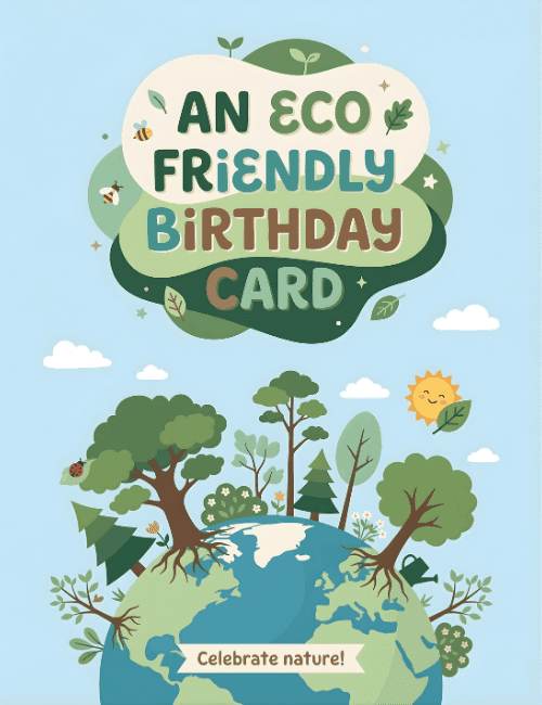 Eco Friendly Birthday Card Nature Theme