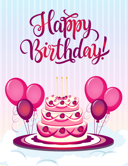Elegant Birthday Cake Greeting Card