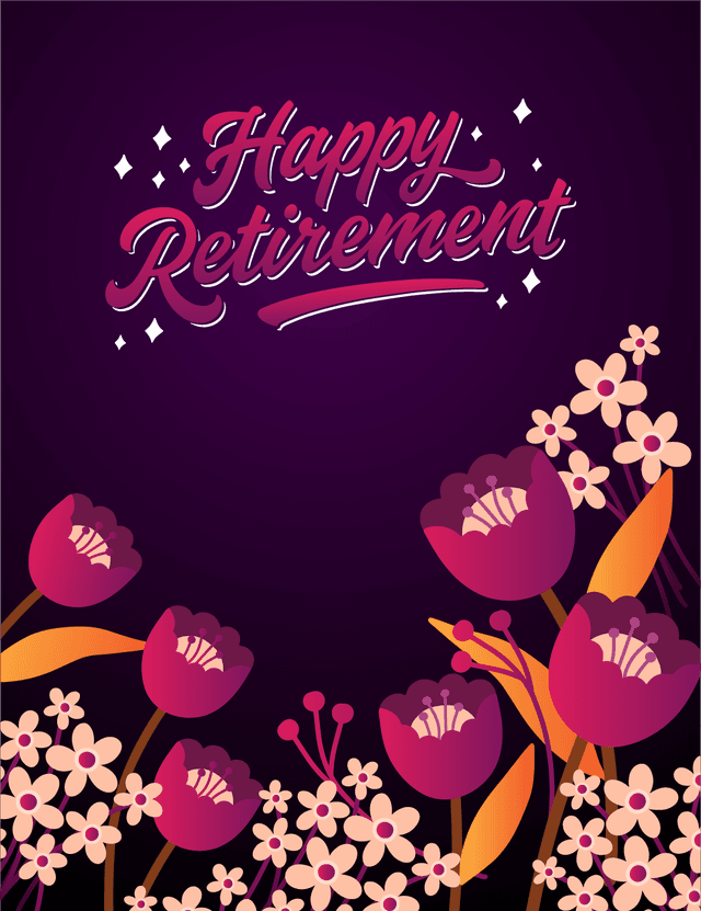 Purple flowers and elegant typography