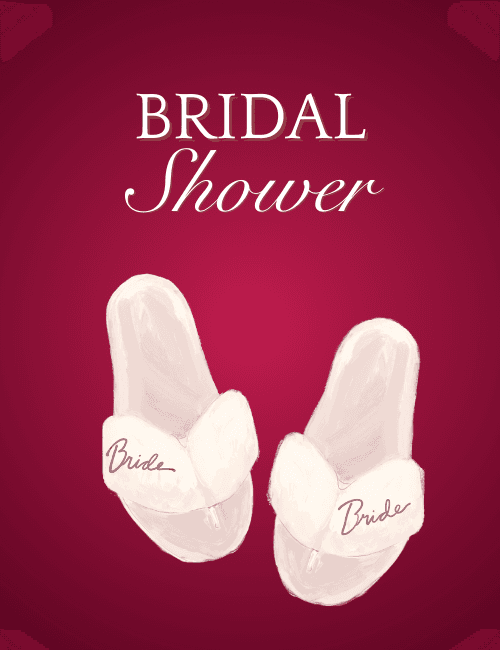 Elegant Bridal Shower Slippers Card for a Beautiful Bride-to-Be