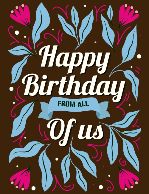 Elegant Floral Birthday Card – From All of Us