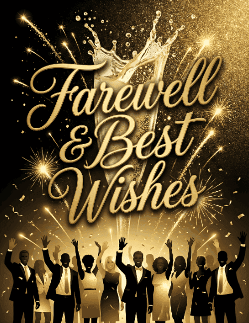 Elegant Farewell & Best Wishes Card – Luxury Gold Goodbye Card