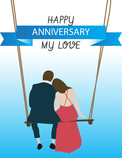 Elegant Couple on Swing Anniversary Card