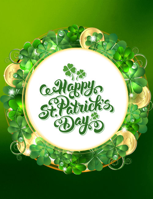 Elegant Shamrock Wreath St Patrick’s Day Card