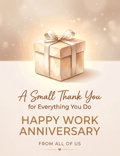 Happy Work Anniversary Thank You for Everything Card