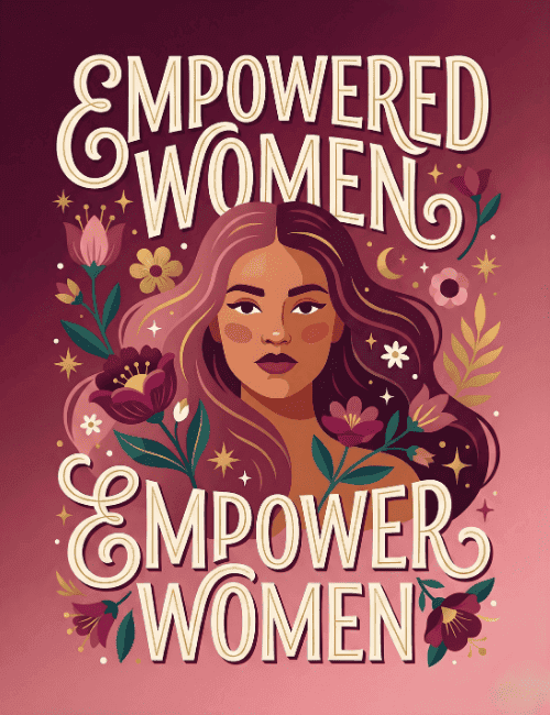 Empowered Women: Modern Floral Portrait Card