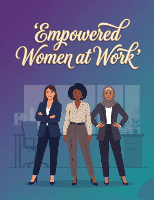 Empowered Women at Work: Modern Office Card