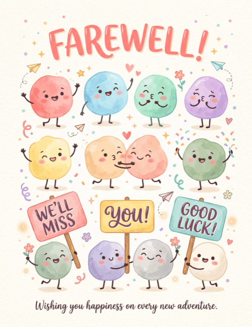 Farewell We'll Miss You Cute Card