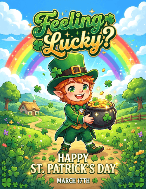 Feeling Lucky Leprechaun St Patrick’s Day Card
