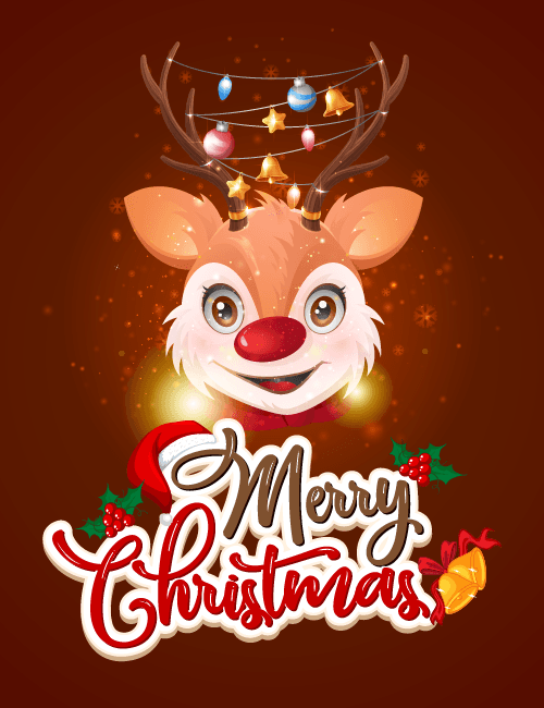 Festive Reindeer Merry Christmas