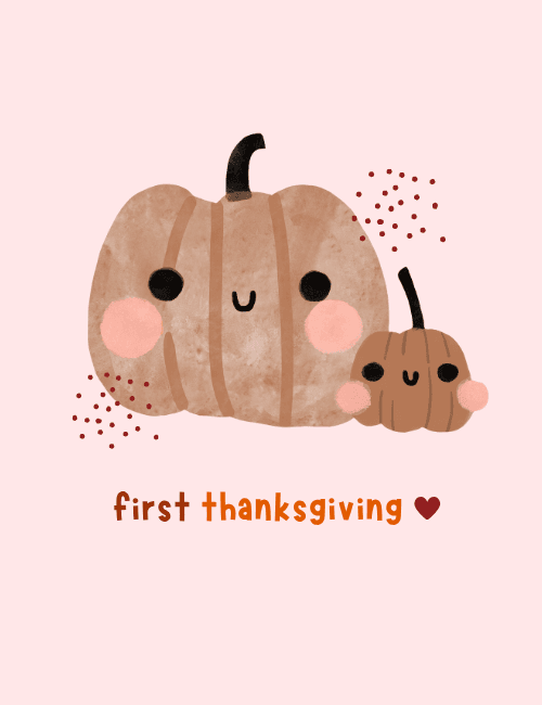 First Thanksgiving Cute Pumpkin Card