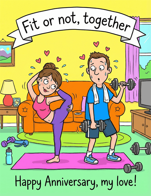 Fit or Not Together Funny Anniversary Card