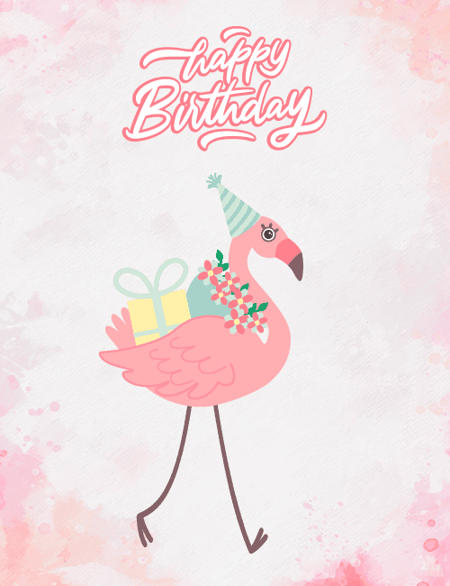 Flamingo Birthday Card