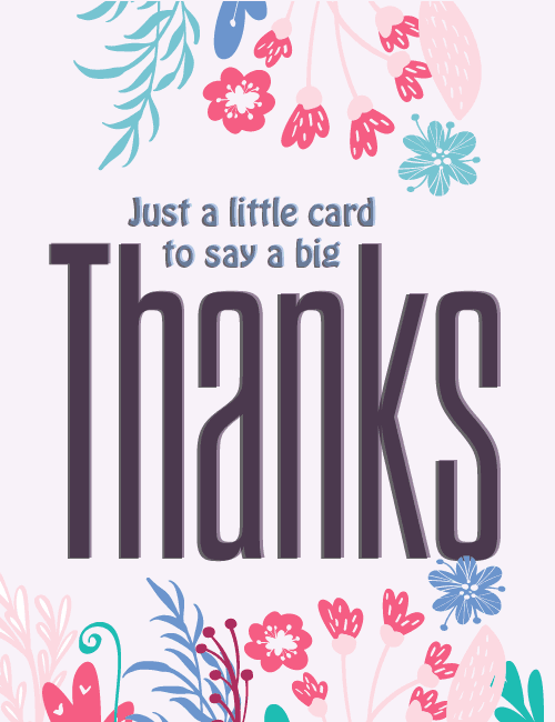 Cute Floral Thank You Card