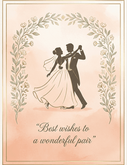 Floral Dancing Couple Anniversary Card
