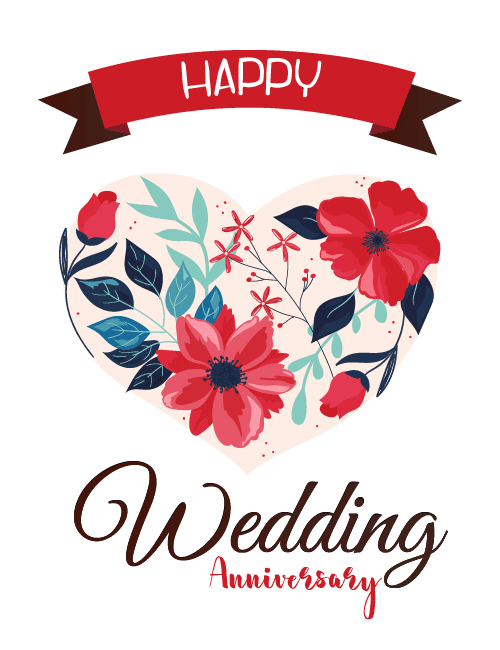 Elegant Floral Heart Anniversary Card