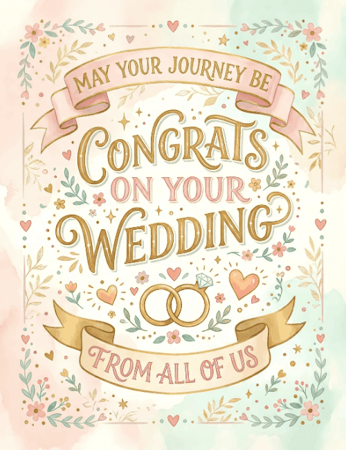 Congrats on Your Wedding Floral Vintage Card