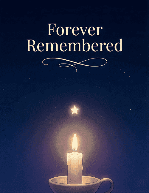 Forever Remembered Memorial Candle Sympathy Card
