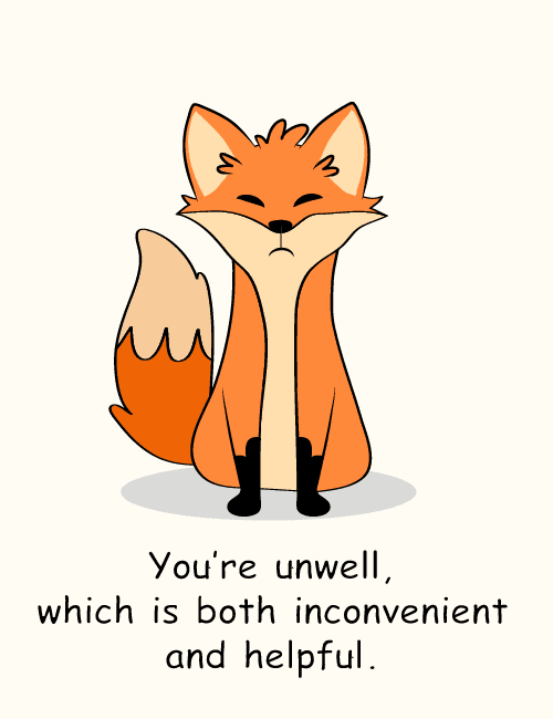 Funny Fox Get Well Soon Card