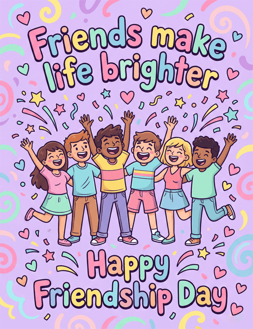 Friends Make Life Brighter – Happy Friendship Day Card