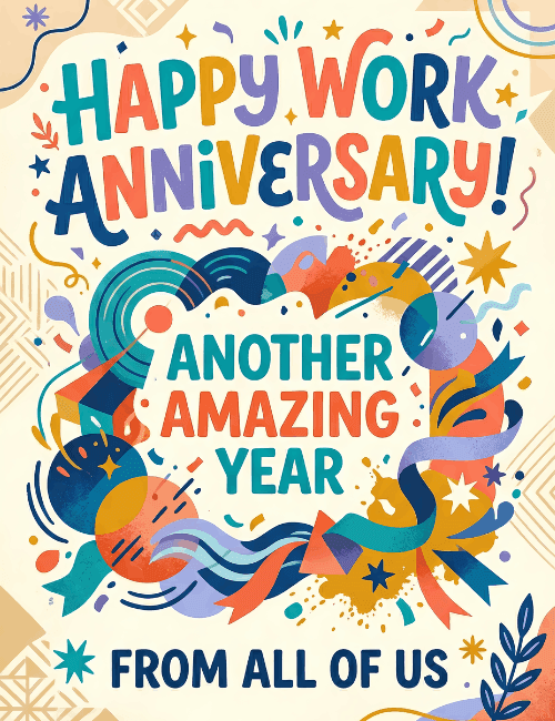 Happy Work Anniversary Another Amazing Year Card