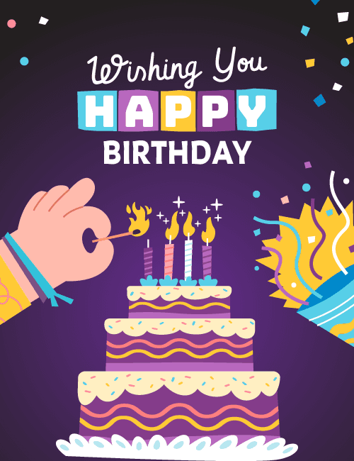Fun Birthday Cake Card – Wishing You Happy Birthday