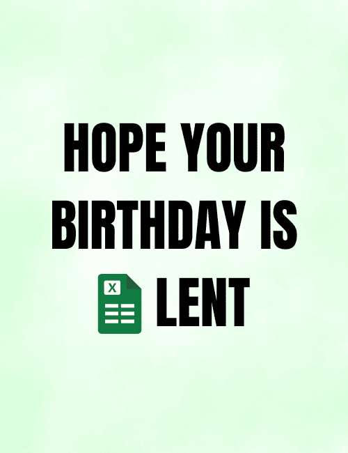 Funny Excel Pun Happy Birthday Card Hope Your Birthday Is Excel-lent