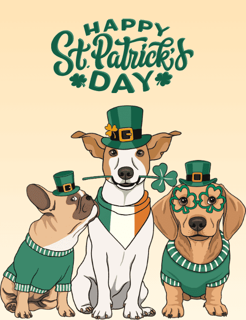Happy St. Patrick’s Day Funny Irish Dogs Greeting Card