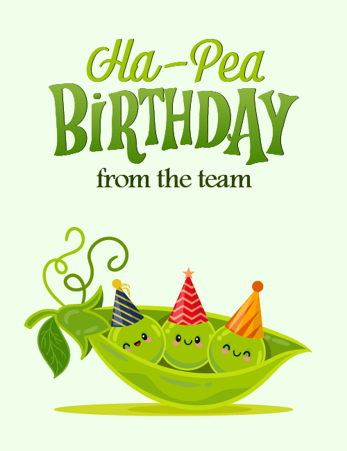 Ha-Pea Birthday Card from the Team