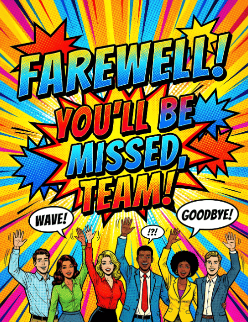 Funny Farewell Card – You’ll Be Missed Team Goodbye Card