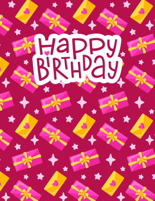 Gift Pattern Birthday Card