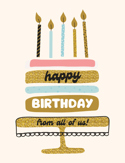 Glitter Cake Birthday Card