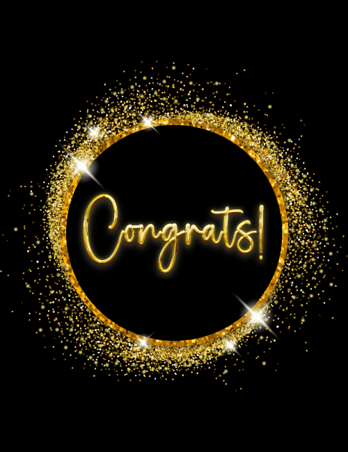 Elegant Gold Glitter Congrats Card
