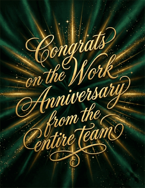 Congrats on the Work Anniversary from the Entire Team