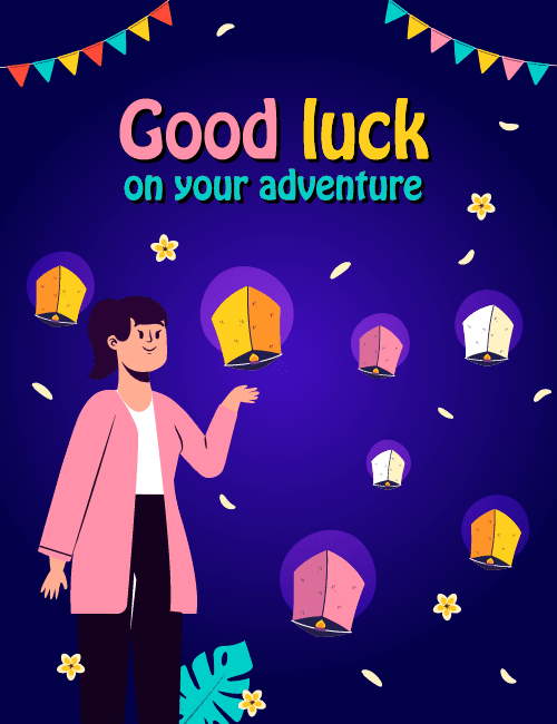Good Luck On Your Adventure Farewell Card