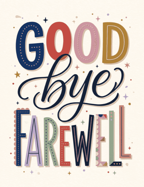 Goodbye Farewell Typography Card