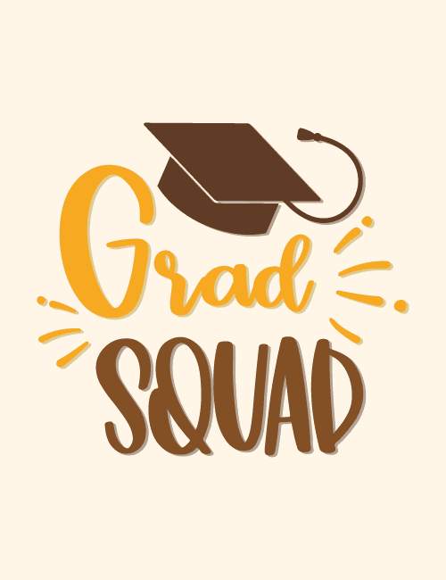 Grad Squad – Cap & Typography Graduation Card