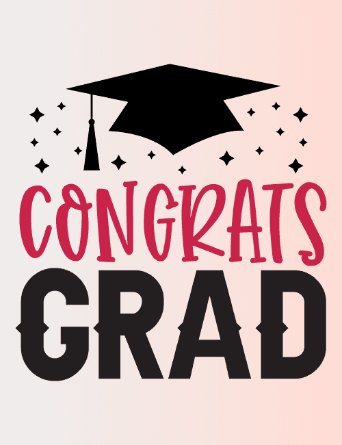 Bold Graduation Congrats Card – Cap Icon & Modern Typography