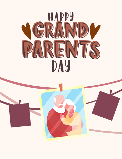 Photo Frame Illustration Grandparents Day Card