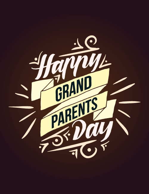 Vintage Typography Grandparents Day Card