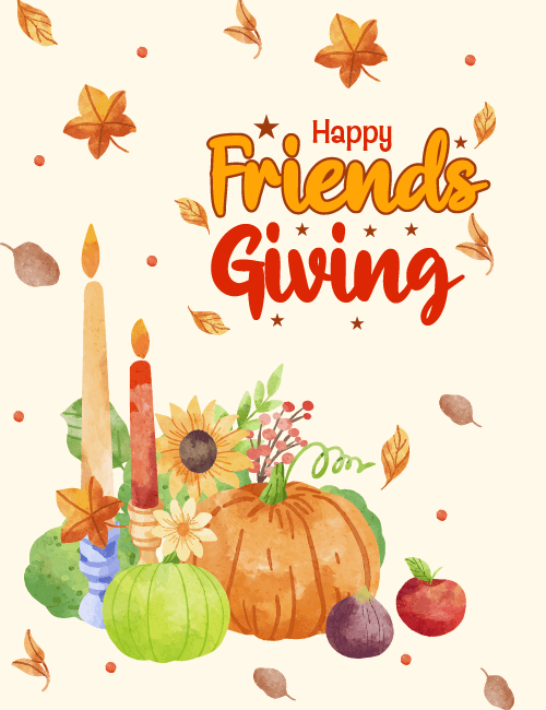 Warm autumn background with grateful message