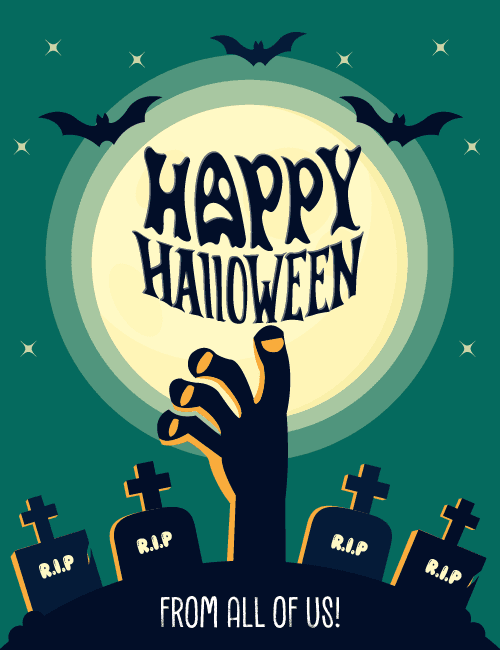 Graveyard Hand Halloween Card