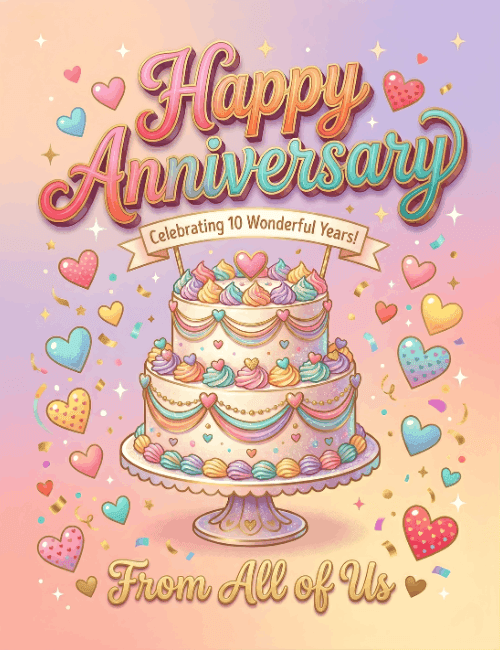 Happy Anniversary Celebrating Ten Wonderful Years